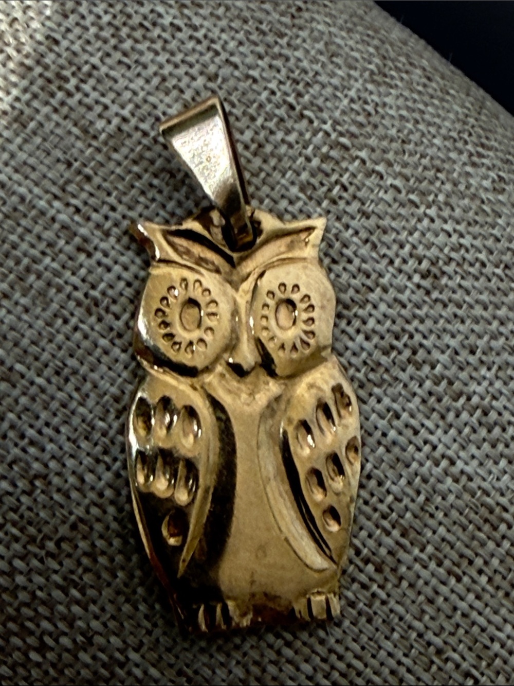 18K GF Gold tone Owl Pendant Necklace Charm